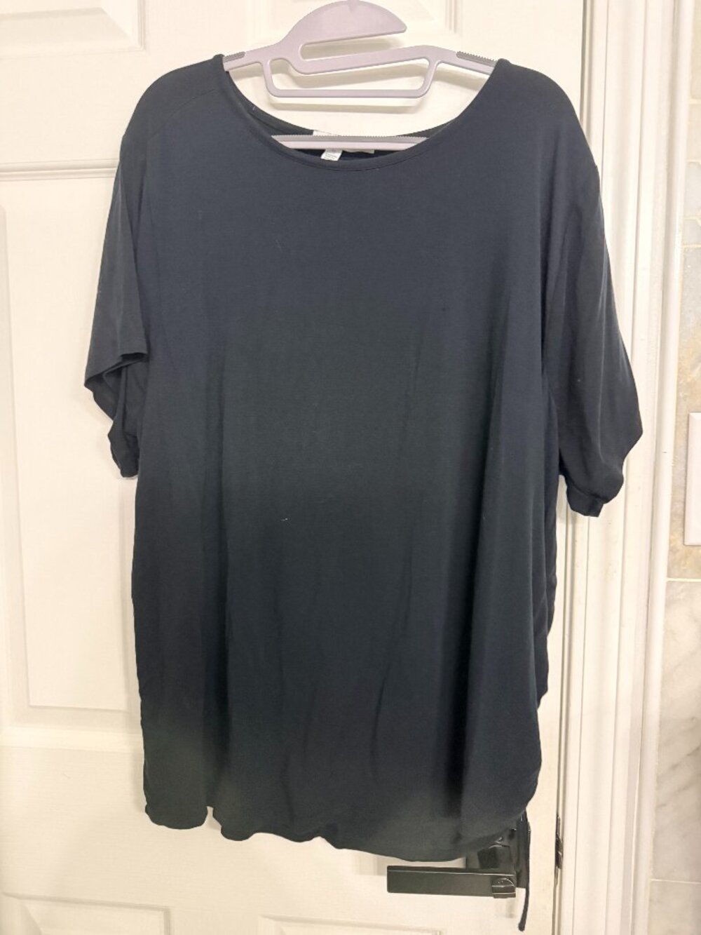 Threads 4 Thought Black Ruched Side Drawstring Tee 1X